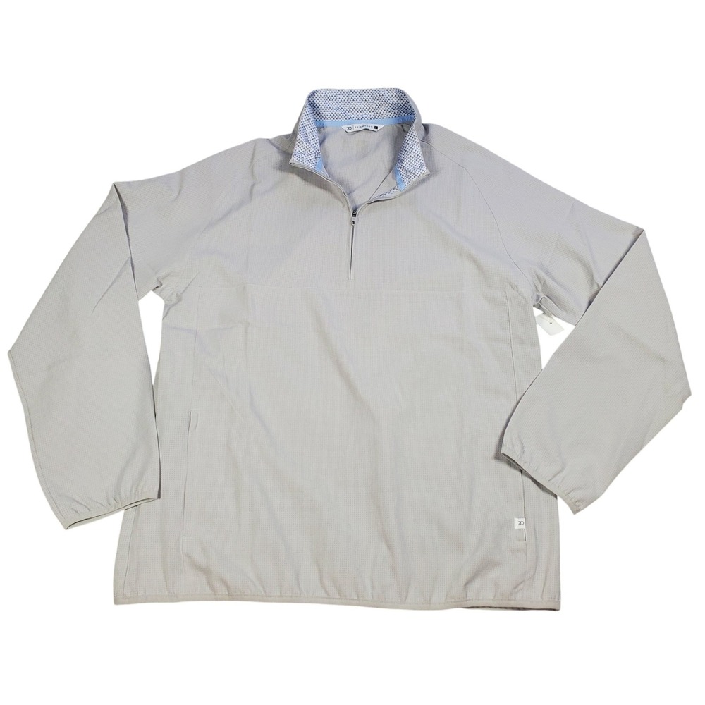 7 Diamonds Oxygenate Quarter Zip Pullover Mens Large Light Grey Performance New